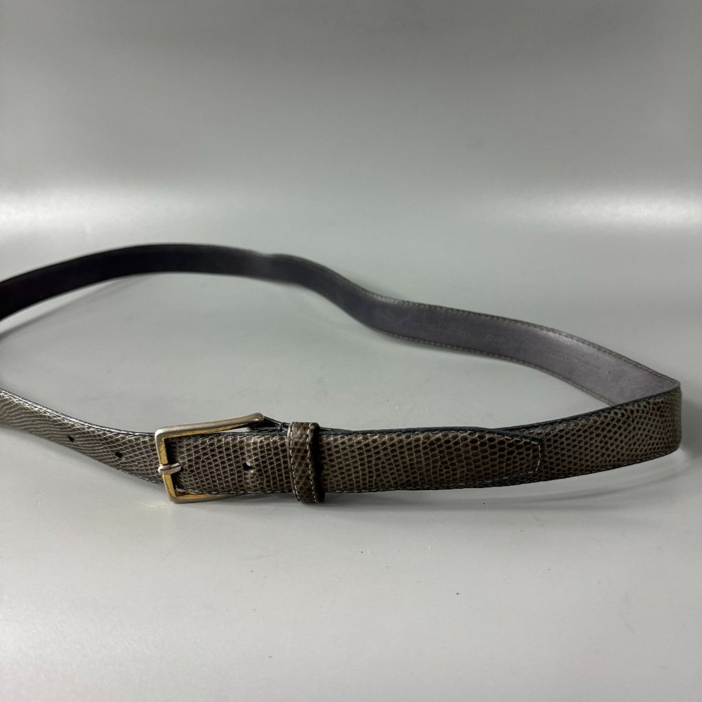 Vintage Austin Grey Genuine Lizard Belt, Size 40